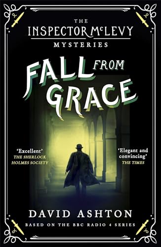 Book cover: dark image of a man in a coat standing in an arched doorway.