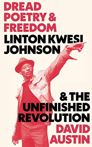 Book cover featuring Linton Kwesi Johnson in a raised-arm pose.