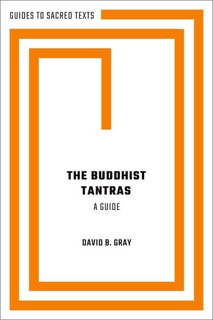 Book cover: "The Buddhist Tantras: A Guide" with orange geometric design.