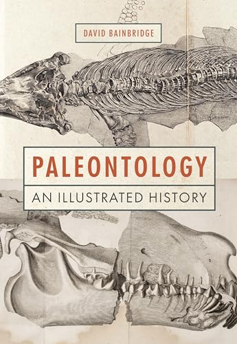 Book cover featuring detailed pencil illustrations of prehistoric skeletons with the title Paleontology.
