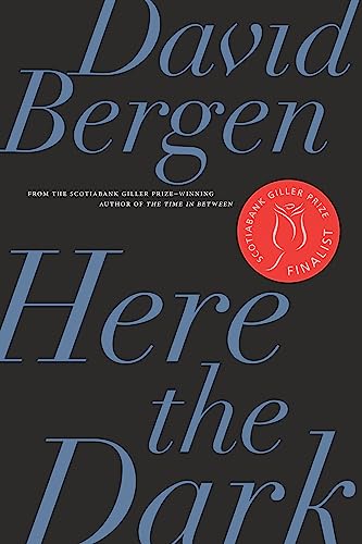 Book cover: "Here the Dark" by David Bergen, with red award seal.