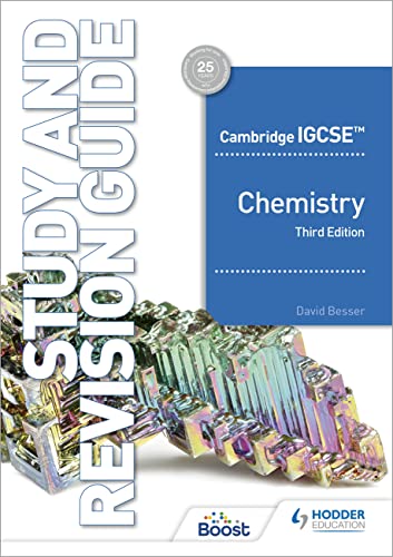 Blue chemistry textbook cover with crystal image and title text.