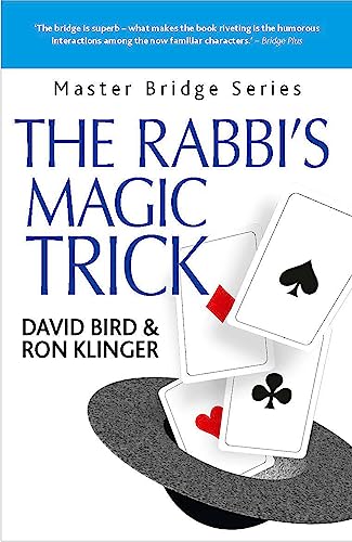 Book cover: "The Rabbi's Magic Trick" with playing cards and a hat.