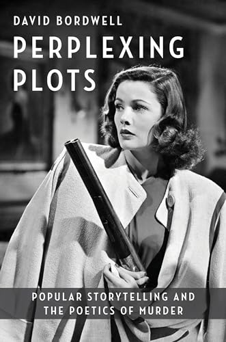 Book cover featuring a woman holding a gun, titled “Perplexing Plots.”