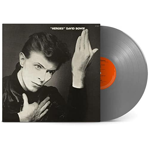 David Bowie “Heroes” vinyl record with black and white cover art.