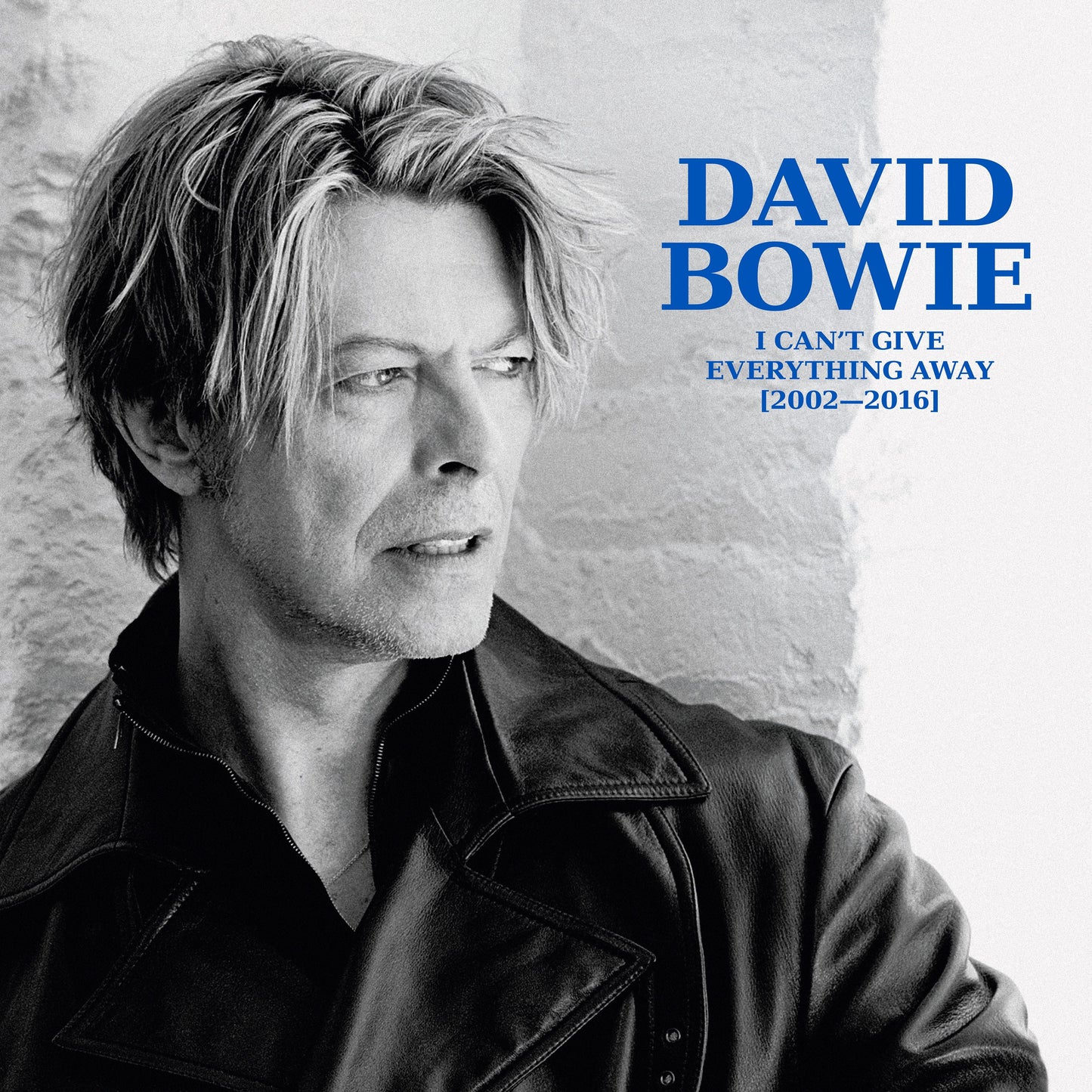 Black and white portrait of David Bowie with album title text.