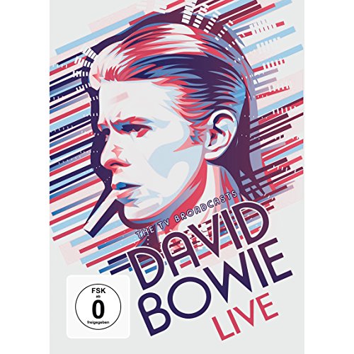 DVD cover featuring a stylized portrait of David Bowie with linear graphics.