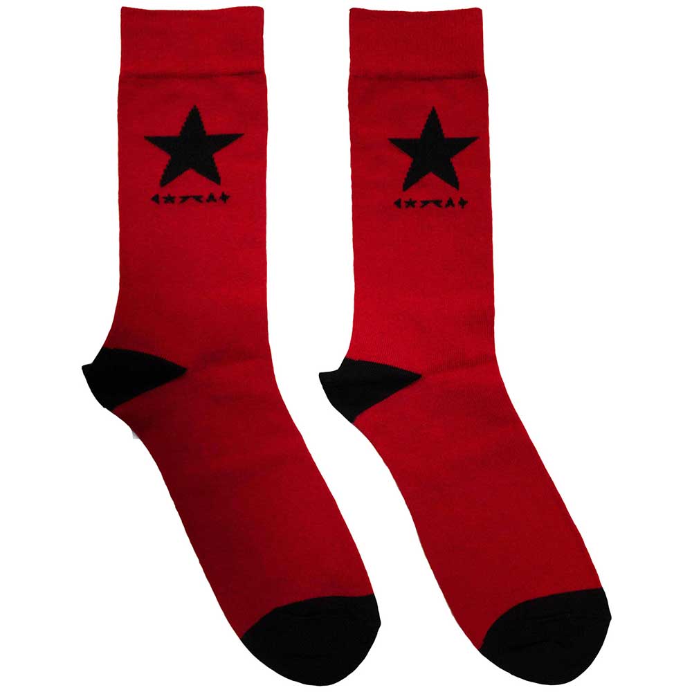 Black ankle socks featuring the David Bowie Blackstar album cover star graphic.