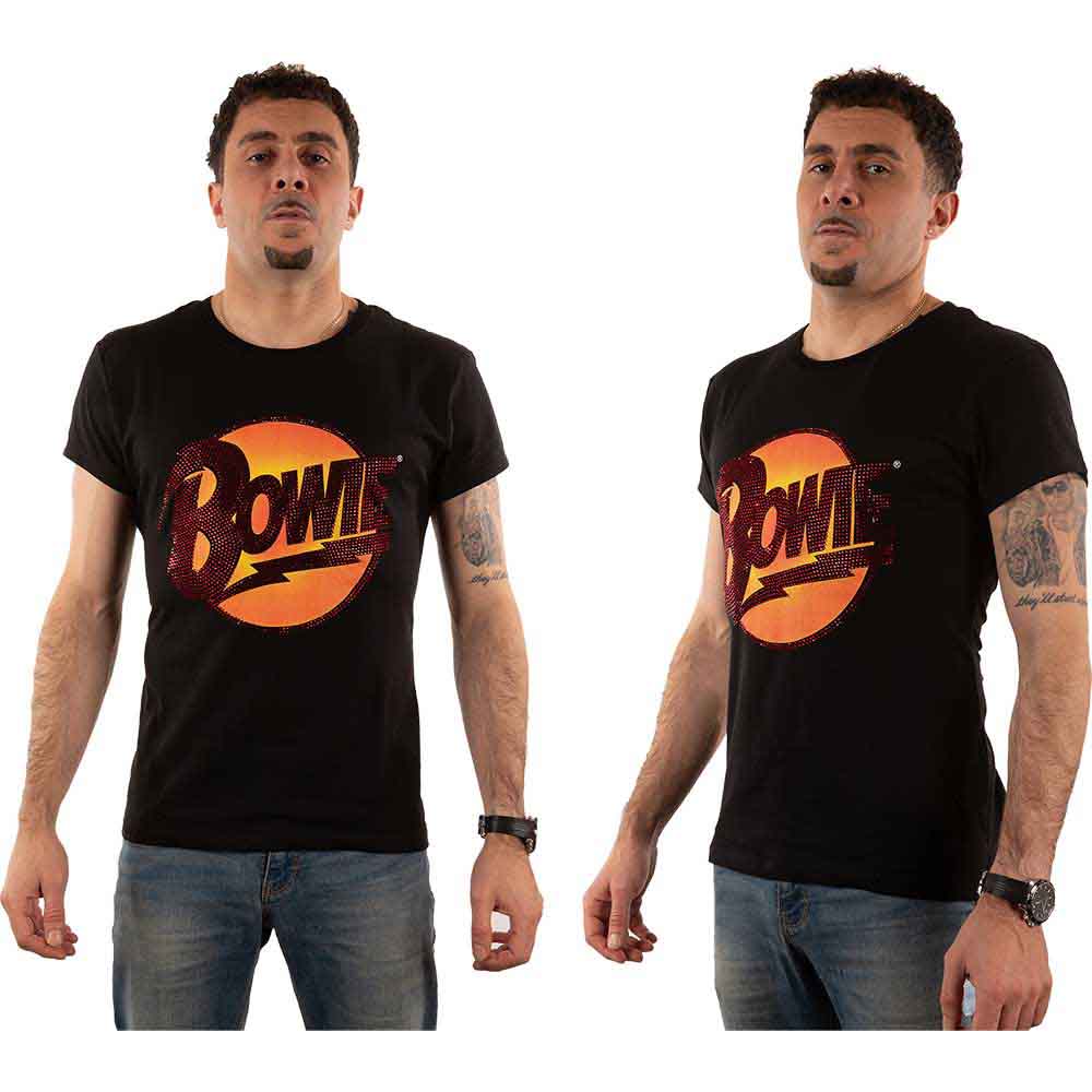 Black t-shirt featuring the Diamond Dogs logo—a stylized dog head with jewels.