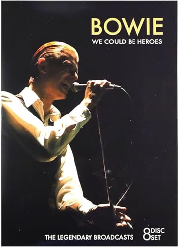 David Bowie singing into a microphone, album cover for “We Could Be Heroes.”