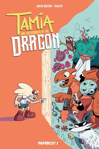 Cartoon book cover featuring a girl, a dragon, and whimsical creatures.