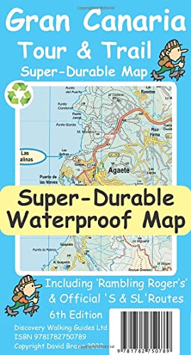 Gran Canaria tour and trail map cover, showing detailed terrain.