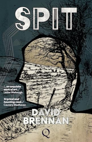 Book cover: “SPIT” by David Brennan, featuring a head-shaped landscape.