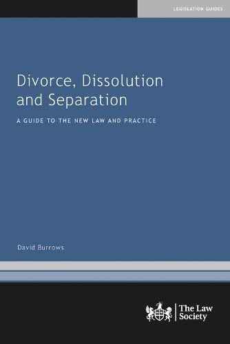 Blue book cover titled "Divorce, Dissolution and Separation" by David Burrows.