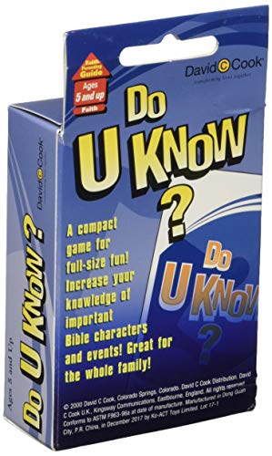 Blue and purple boxed “Do U Know?” game for ages 5 and up.