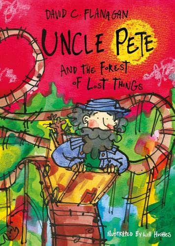 Book cover: illustrated man with a blue hat in a colorful forest.
