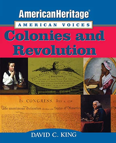 Book cover: "American Heritage Colonies and Revolution" with historical portraits.