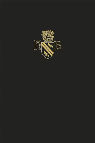 Dark cover with gold heraldic crest featuring a shield and deer.