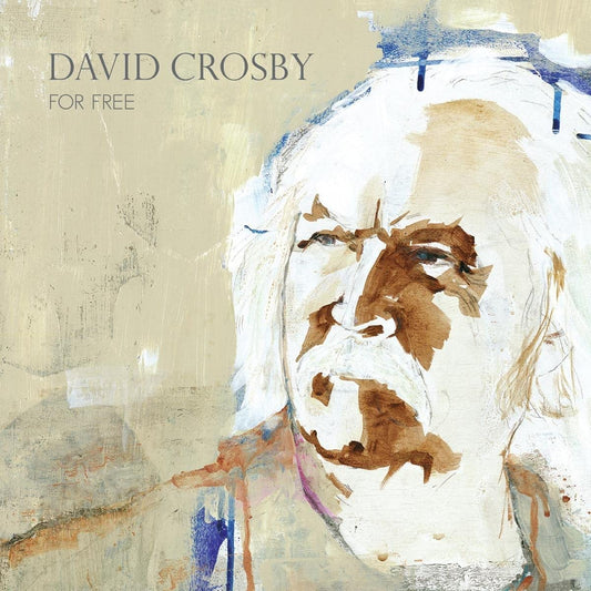"Album cover featuring abstract painting of David Crosby with white hair and beard."
