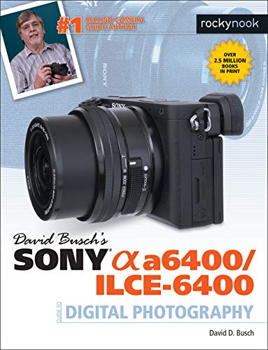 Book cover featuring a black Sony α6400 camera and author portrait.