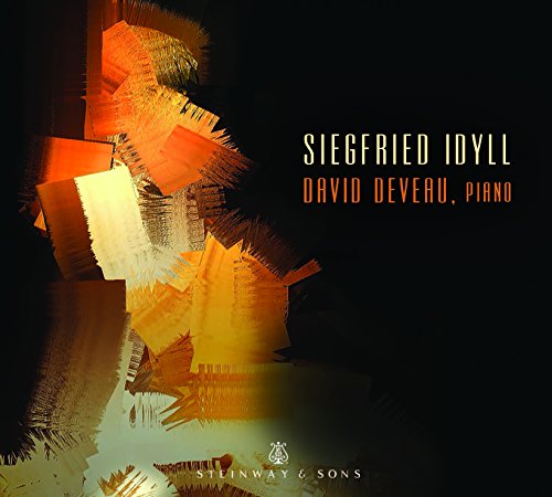 CD cover for David Deveau’s “Siegfried Idyll” with abstract orange artwork.