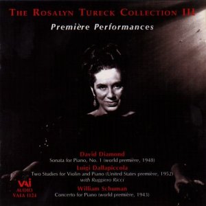 CD cover featuring a portrait of pianist Rosalyn Tureck in dark clothing.