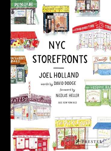 Book cover with colorful illustrations of New York City storefronts.