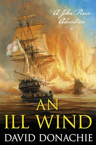 Book cover: sailing ship amidst fire and smoke, titled “An Ill Wind”.
