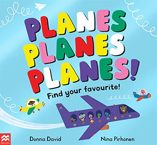 Colorful children’s book cover with the word “PLANES” and illustrated airplanes.
