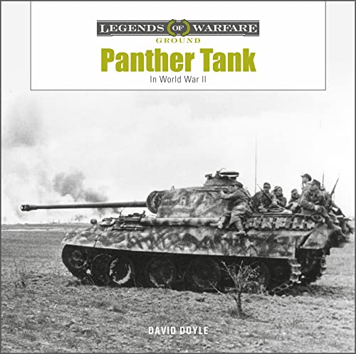 World War II German Panther tank with soldiers, black and white photo.
