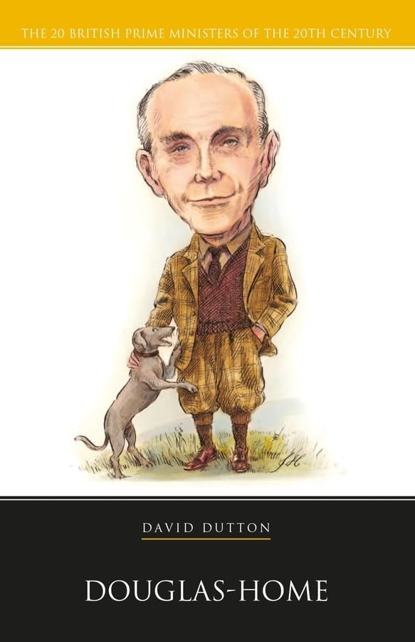 Book cover featuring a caricature of Douglas-Home with his dog.