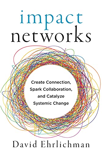 Book cover: "Impact Networks" with colorful scribbled circle design.
