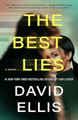 Book cover featuring a woman's face partially obscured by a blurred silhouette and yellow text.