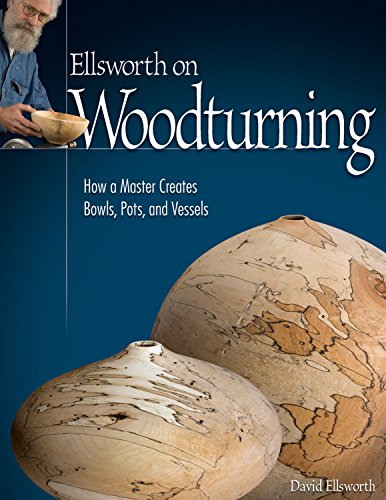 Book cover with woodturned bowls and a woodturner in the upper left corner.