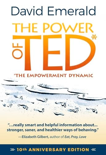 Book cover for The Power of Ted by David Emerald with beach footprints.
