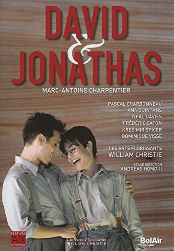 DVD cover for "David Et Jonathas" featuring two men in shirts and suspenders.