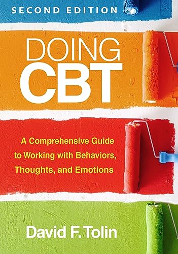 Book cover for "Doing CBT" with paintbrushes and colorful stripes.