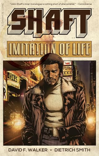 Comic book cover featuring John Shaft in a leather jacket against a city street.