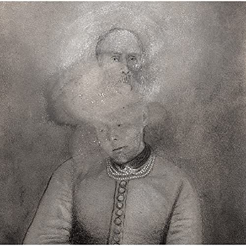 Black and white portrait of a man with a blurred, spectral effect.