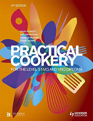 Cookery textbook cover with colorful cutlery and title "Practical Cookery".