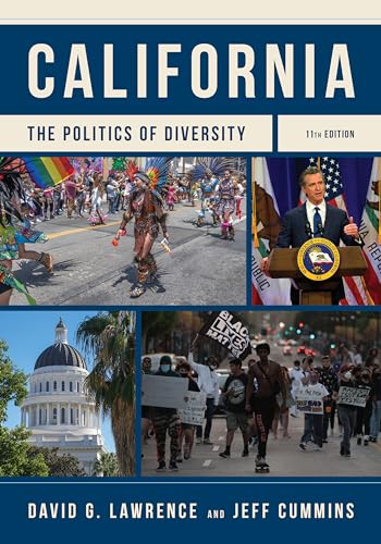 Book cover: “California: The Politics of Diversity” with diverse imagery.