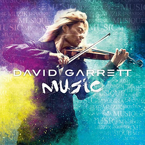 David Garrett album cover, violinist playing with colorful, abstract background.