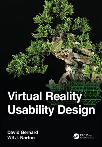 Book cover: "Virtual Reality Usability Design" with bonsai tree image.