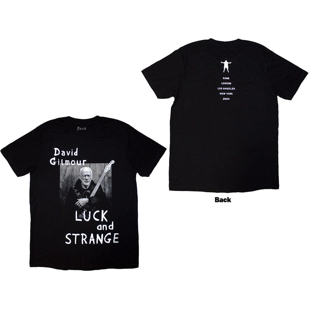 Black t-shirt with a portrait of David Gilmour, back print, extra-large size.