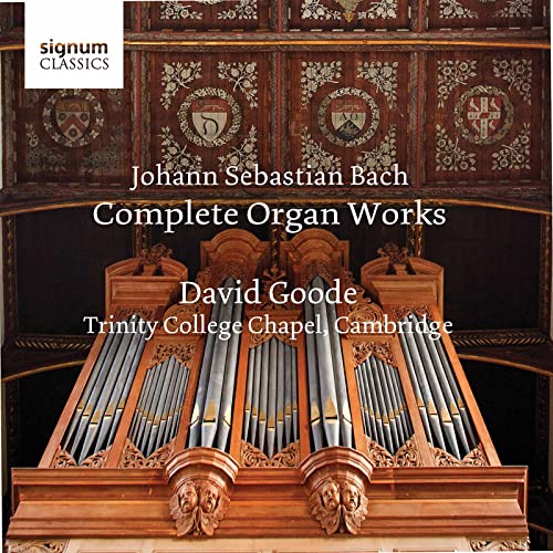CD cover featuring a large pipe organ in Trinity College Chapel, Cambridge.