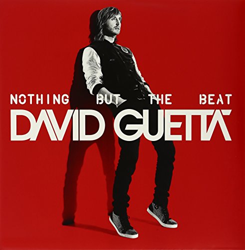 David Guetta album cover: red background, artist portrait, bold white text.