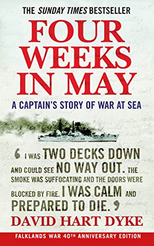 Book cover: "Four Weeks in May" depicting a wartime naval scene.