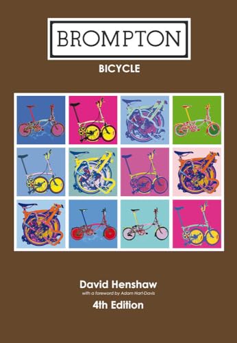 Book cover featuring colorful illustrations of folded Brompton bicycles.