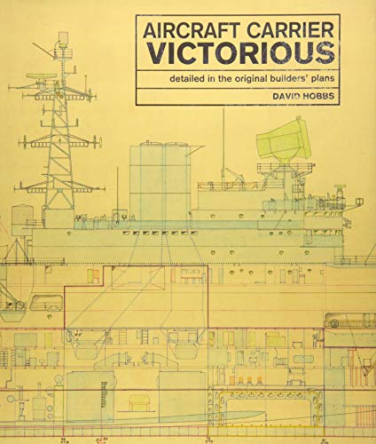 Book cover featuring a technical line drawing of the aircraft carrier Victorious on yellow.