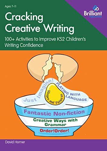 Book cover titled Cracking Creative Writing with an illustration of a cracked egg.